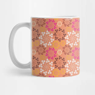 Orange Floral Swirl Pattern Mug